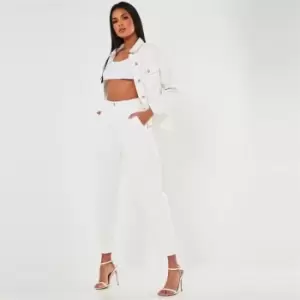 image of Missguided Slouch High Waisted Jean - White