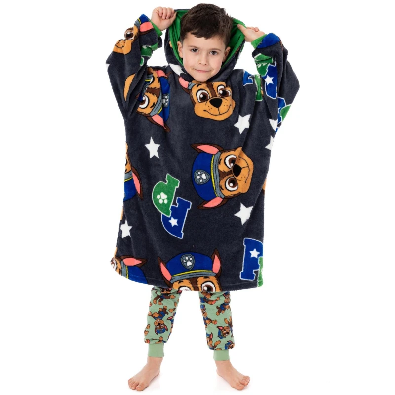 Image of Paw Patrol Blanket Hoodie Grey male