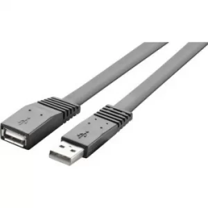 Image of Renkforce USB cable USB 2.0 USB-A plug, USB-A socket 2m Black highly flexible