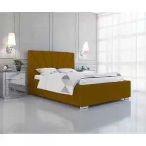 Image of Khuduro Bed Double Plush Velvet Mustard