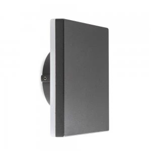 Image of Square Flush Wall Lamp, 9.6W LED, 3000K, 720lm, IP54, Anthracite