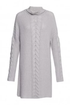 image of French Connection Cashmere Blend Capsule Cable Knit Jumper Grey