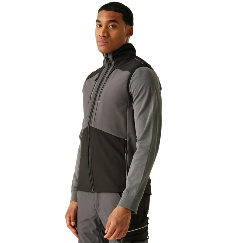 Image of Regatta Professional Mens 3 Layer Softshell Body Warmer in Mid Grey Size: Small Mid Grey Male S