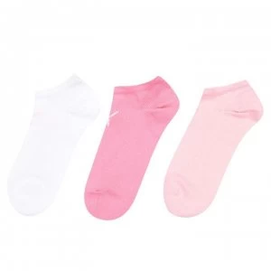 image of Puma 3 Pack Trainer Socks Ladies - Pink