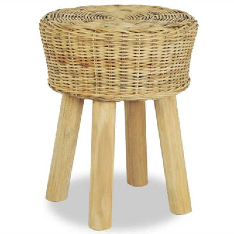 Image of vidaXL Bar Stool 35x45cm Natural Rattan Home Kitchen Office Cafe Chair Seat