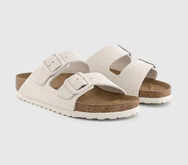 Image of Birkenstock Womens Arizona Two Strap Sandals Antique White, 5