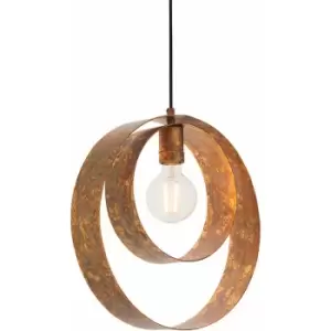 image of Hand Finished Gold Patina Ceiling Pendant Light - Dark Bronze Metalwork Fitting