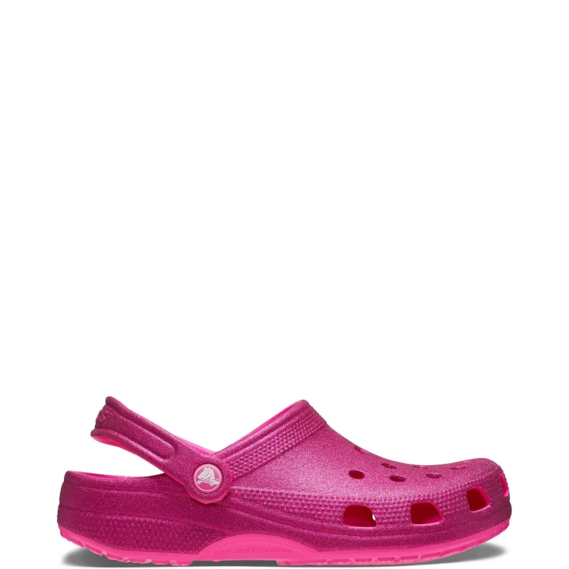 Image of Crocs Unisex Classic Glitter Clogs Pink Crush W5/M4