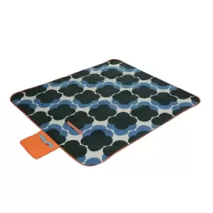 image of Orla Picnic Rug in Shadow Flower Blue Print