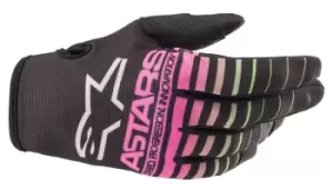 image of Alpinestars Radar Gloves Black Green Neon Pink Fluo M