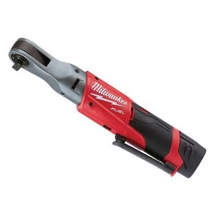 Image of Milwaukee Power Tools M12 FIR38-2 FUEL Sub Compact 3/8in Impact Ratchet 12V 1 x 2.0Ah Li-ion