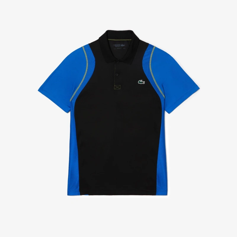 Image of Lacoste Tennis Recycled Polyester Polo Shirt - Black M