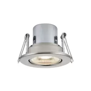 image of Saxby Shieldeco - Fire Rated Integrated LED Tilt Recessed Light Satin Nickel Plate, Acrylic