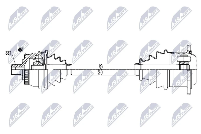 Image of NTY NPW-AU-097 Drive shaft Manual Transmission, Front Axle Right Drive Shaft (13)