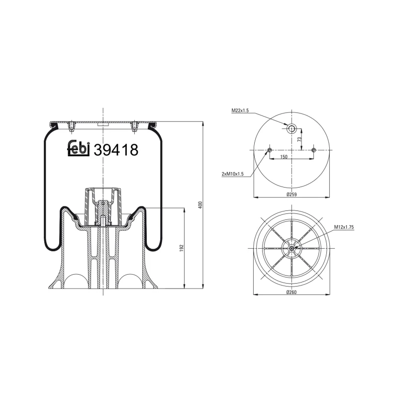 Image of FEBI BILSTEIN 39418 Boot, air suspension Boot,air suspension (324)