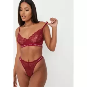 image of Missguided Lace Triangle Bra - Red