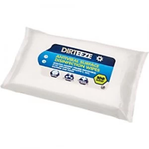 image of Dirteeze Anti-Viral Surface Disinfection Wipes Flowpack 100 Sheets