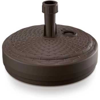 Image of Large Poly Rattan Sun Parasol Stand✓ Black Brown or White✓ Fill with Sand Water Grit✓ rund braun (de) - Deuba