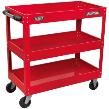 image of Sealey Heavy Duty 3 Shelf Trolley Red