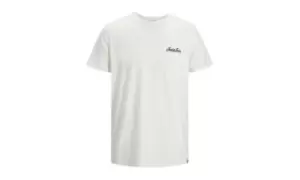 image of JACK & JONES Logo Crew Neckline T-Shirt Men White