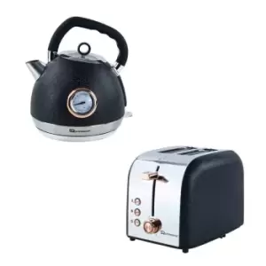 Image of SQ Professional 9455 Epoque 1.8L Stainless Steel Electric Kettle & 2 Slice Toaster Set