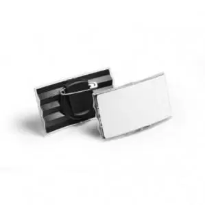 Image of Durable Convex Name Badge 40x75mm with Combi Clip Charcoal Pack of 25