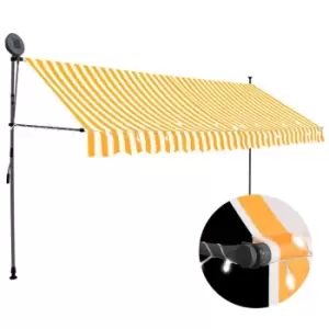 image of Vidaxl Manual Retractable Awning With LED 350cm White And Orange