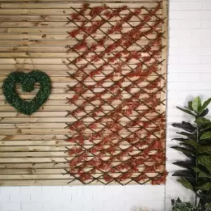 Image of 180cm x 90cm Red Acer Leaf Expanding Garden Fence Privacy Screen Trellis