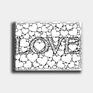 Image of MANDALA28 White Black Decorative Canvas Painting