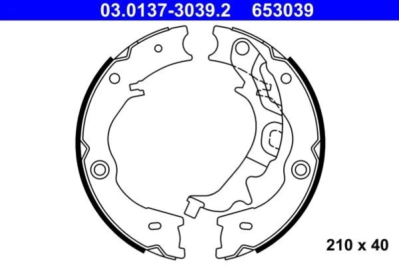 Image of Handbrake shoes ATE 03.0137-3039.2