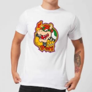 Image of Nintendo Super Mario Bowser Kanji Mens T-Shirt - White - XL