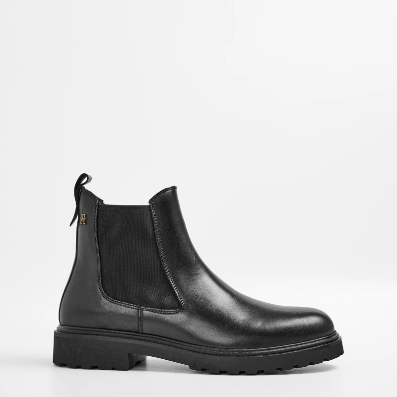 Image of Tommy Hilfiger Womens Pull-On Elastic Side Panel Chelsea Boots Black female 4 (37)
