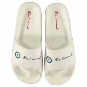 Image of Ben Sherman Logo Sliders - White