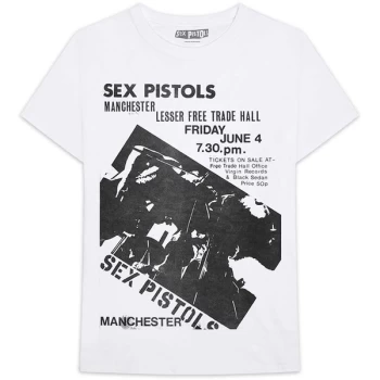 Image of The Sex Pistols - Manchester Flyer Unisex Large T-Shirt - White