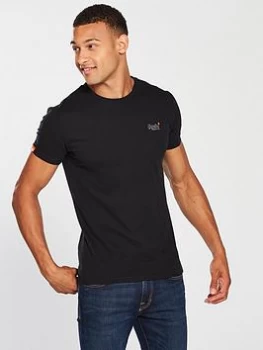 Image of Superdry Orange Label Vintage Embroidered T-Shirt - Black, Size 3XL, Men