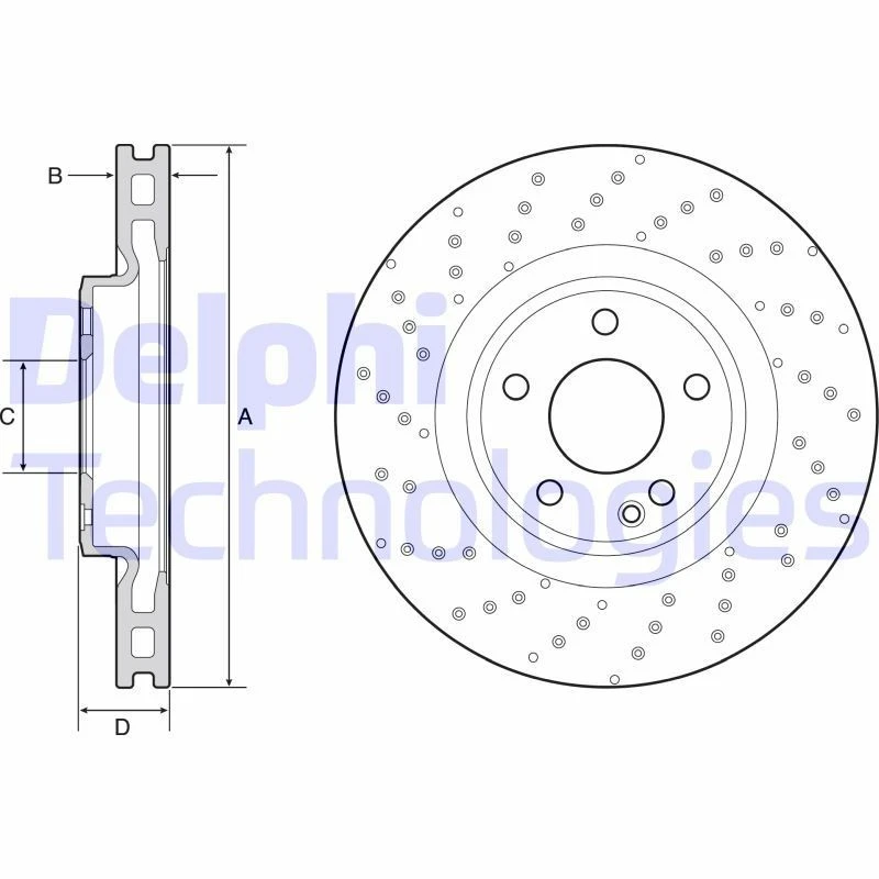 Image of DELPHI Brake disc DELPHI BG4658C
