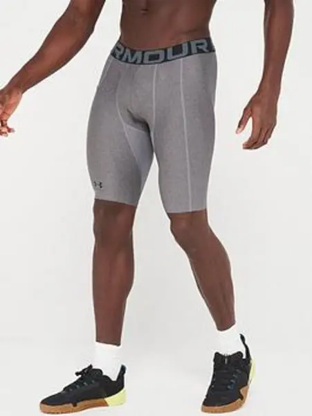 image of Under Armour Mens Training Heat Gear Armour Long Shorts - Grey/black, Grey Size XL Men