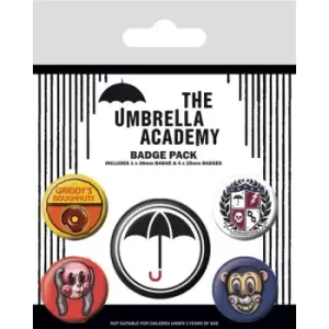 image of The Umbrella Academy Pin-Back Buttons 5-Pack Super