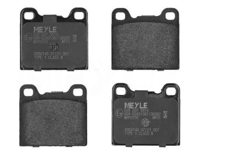 Image of MEYLE 025 207 5514 Brake pad set Rear Axle, excl. wear warning contact, Original Quality, with anti-squeak plate Brake Pad Set,disc brake (402)