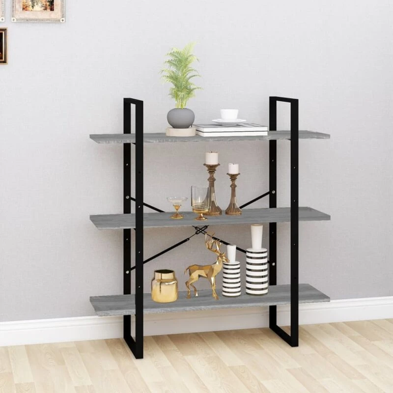 Image of Vidaxl Book Cabinet Grey Sonoma 100X30X105cm Engineered Wood, Grey 821322