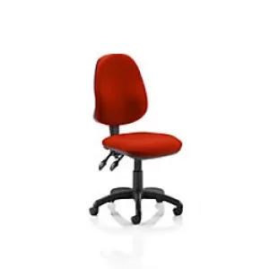 Image of Dynamic Permanent Contact Backrest Task Operator Chair Without Arms Eclipse Plus II Tabasco Red Seat Without Headrest High Back