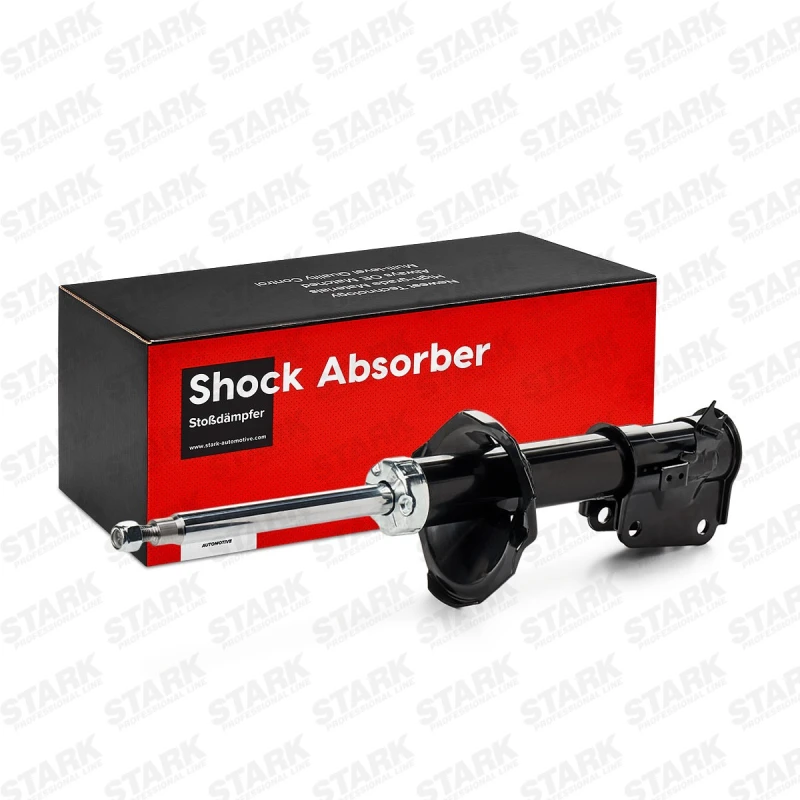 Image of STARK SKSA-0132617 Shock absorber Front Axle Left, Gas Pressure, Twin-Tube, Suspension Strut, Bottom Clamp Shock Absorber (854)