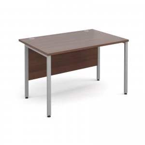 Image of Maestro 25 SL Straight Desk 1200mm x 800mm - Silver H Frame Walnut to