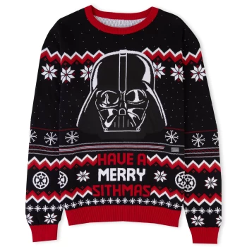 Image of Have a Merry Sithmas Festive Knitted Jumper - Black - L