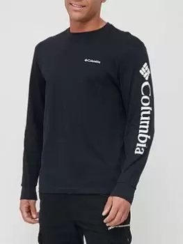 image of Columbia North Cascade Long Sleeve T-Shirt - Black, Size S, Men