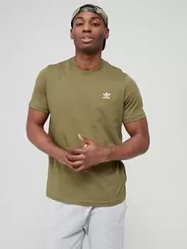 Image of adidas Originals Essentials T-Shirt - Khaki, Olive, Size S, Men