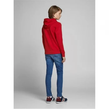 image of Jack and Jones Logo 2 Colour Sweat Hoodie Junior - Tango Red