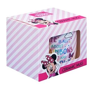 Image of Disney Minnie Mouse Pink Stripe Rainbow Mug