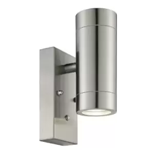 image of Saxby Palin - Outdoor Up Down Wall Photocell Light IP44 7W Brushed Stainless Steel