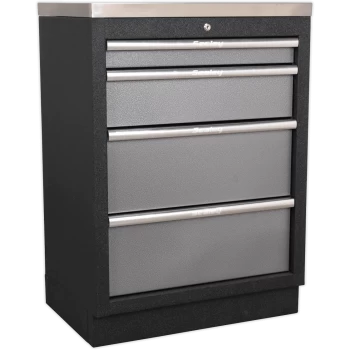 Image of Sealey Superline Pro Modular Cabinet 4 Drawer MSS System Black / Grey